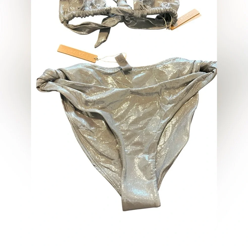 NWT Skims Liquid Shine Swim Micro Triangle Top Sz L /Twisted Bikini Bottom Sz L